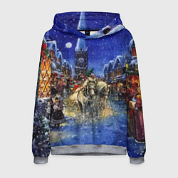 Толстовка-худи мужская НОВОГОДНЯЯ АТМОСФЕРА НОВЫЙ ГОД 2022, цвет: 3D-меланж