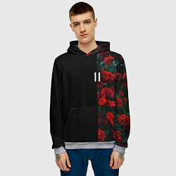 Толстовка-худи мужская РОЗЫ 11, цвет: 3D-меланж — фото 2