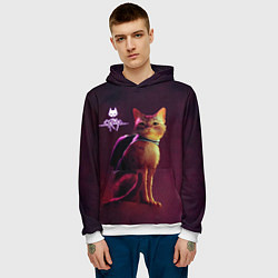 Толстовка-худи мужская Stray: Wandering Cat, цвет: 3D-белый — фото 2