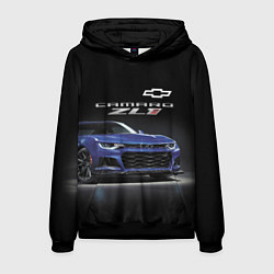 Толстовка-худи мужская Chevrolet Camaro ZL1 Motorsport, цвет: 3D-черный