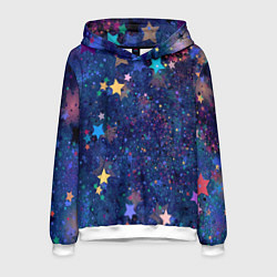 Толстовка-худи мужская Звездное небо мечтателя, цвет: 3D-белый