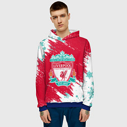 Толстовка-худи мужская НОВОГОДНИЙ ЛИВЕРПУЛЬ 2022, цвет: 3D-синий — фото 2