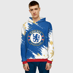 Толстовка-худи мужская НОВОГОДНИЙ ЧЕЛСИ, CHELSEA НОВЫЙ ГОД, цвет: 3D-красный — фото 2