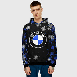 Толстовка-худи мужская НОВОГОДНИЙ БМВ НОВЫЙ ГОД BMW, цвет: 3D-черный — фото 2