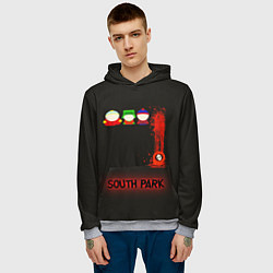 Толстовка-худи мужская Южный парк главные персонажи South Park, цвет: 3D-меланж — фото 2