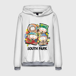 Толстовка-худи мужская South Park - Южный парк краски, цвет: 3D-меланж