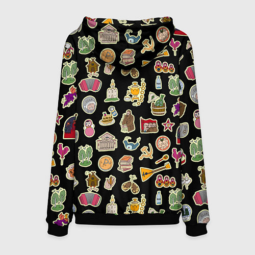 Мужская толстовка Россия и СССР паттерн / 3D-Черный – фото 2