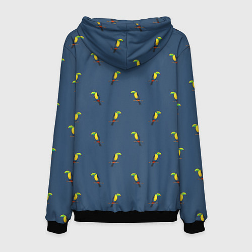 Мужская толстовка Тукан паттерн / 3D-Черный – фото 2