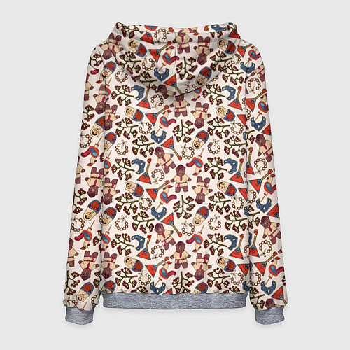 Мужская толстовка Россия паттерн светлый / 3D-Меланж – фото 2