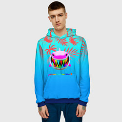Толстовка-худи мужская 6IX9INE tropical, цвет: 3D-синий — фото 2