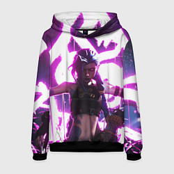 Толстовка-худи мужская Arcane League Of Legends JINX NEON, цвет: 3D-черный