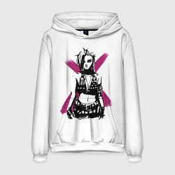Толстовка-худи мужская Arcane League Of Legends - Джинкс, цвет: 3D-белый