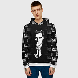 Толстовка-худи мужская Крёстный отец Лого паттерн, цвет: 3D-белый — фото 2
