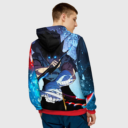 Мужская толстовка Поднятие Уровня в одиночку Сон Джин Ву , SOLO LEVE / 3D-Красный – фото 4