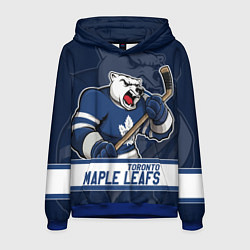 Толстовка-худи мужская Торонто Мейпл Лифс, Toronto Maple Leafs Маскот, цвет: 3D-синий