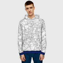 Толстовка-худи мужская ПЕРСОНАЖИ МАНГА ГЕНШИН ИМПАКТ, цвет: 3D-синий — фото 2