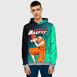 Толстовка-худи мужская Kuroko no Basuke, Midorima Shintaro Шинтаро Мидори, цвет: 3D-меланж — фото 2