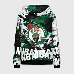 Толстовка-худи мужская Бостон Селтикс , Boston Celtics, цвет: 3D-черный
