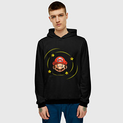 Толстовка-худи мужская Звездочки вокруг Марио, цвет: 3D-черный — фото 2