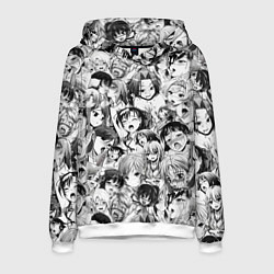 Толстовка-худи мужская АХЕГАО - AHEGAO, цвет: 3D-белый