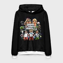 Толстовка-худи мужская Mario x GTA, цвет: 3D-белый