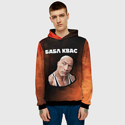 Толстовка-худи мужская BUBBLE KVASS - СКАЛА Пламя, цвет: 3D-черный — фото 2