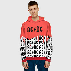 Толстовка-худи мужская Ac dc rock, цвет: 3D-красный — фото 2