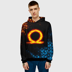 Толстовка-худи мужская GOD OF WAR CRATOS FIRE SYMBOL RUNE, цвет: 3D-черный — фото 2