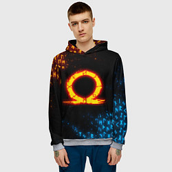 Толстовка-худи мужская GOD OF WAR CRATOS FIRE SYMBOL RUNE, цвет: 3D-меланж — фото 2