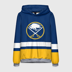 Толстовка-худи мужская Buffalo Sabres, Баффало Сейберз, цвет: 3D-меланж