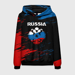 Толстовка-худи мужская Russia Герб в стиле, цвет: 3D-черный