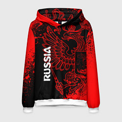 Толстовка-худи мужская Russia Герб страны, цвет: 3D-белый