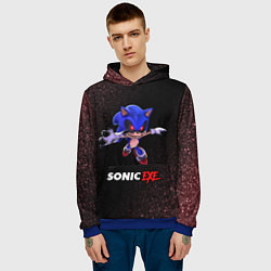 Толстовка-худи мужская SONIC EXE - Шум, цвет: 3D-синий — фото 2