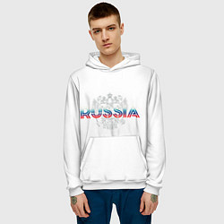 Толстовка-худи мужская Russia Sport Team, цвет: 3D-белый — фото 2