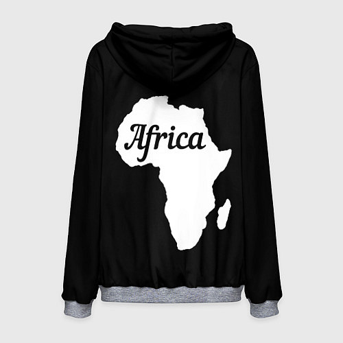 Мужская толстовка Африка черно-белая двусторонняя / 3D-Меланж – фото 2