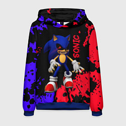 Толстовка-худи мужская Соник екзе Sonic exe, цвет: 3D-синий