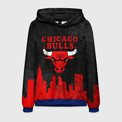 Толстовка-худи мужская Chicago Bulls, Чикаго Буллз Город, цвет: 3D-синий