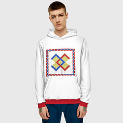 Толстовка-худи мужская Славянский Обережный Символ Брачник, цвет: 3D-красный — фото 2
