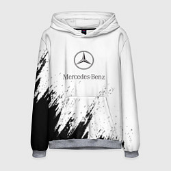 Толстовка-худи мужская Mercedes-Benz - White texture, цвет: 3D-меланж