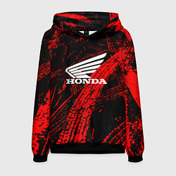 Толстовка-худи мужская Honda следы от шин, цвет: 3D-черный