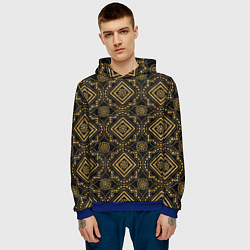 Толстовка-худи мужская Versace classic pattern, цвет: 3D-синий — фото 2