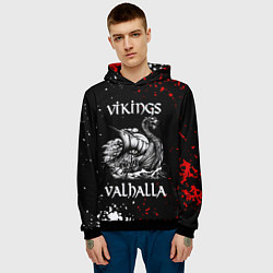 Толстовка-худи мужская Викинги: Вальхалла Vikings: Valhalla, цвет: 3D-черный — фото 2