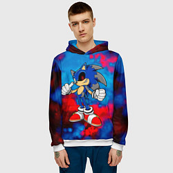 Толстовка-худи мужская СОНИК EXE SONIC, цвет: 3D-белый — фото 2