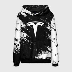 Толстовка-худи мужская Tesla logo texture, цвет: 3D-черный