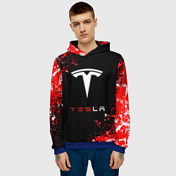 Толстовка-худи мужская Tesla sport auto, цвет: 3D-синий — фото 2