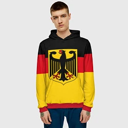 Толстовка-худи мужская Германия - Germany, цвет: 3D-красный — фото 2