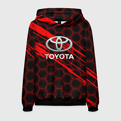 Толстовка-худи мужская Toyota: Красные соты, цвет: 3D-черный