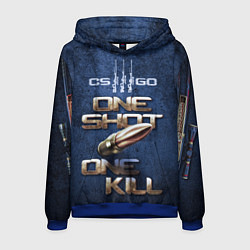 Толстовка-худи мужская One Shot One Kill CS GO, цвет: 3D-синий