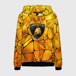 Толстовка-худи мужская Lamborghini Gold плиты, цвет: 3D-черный
