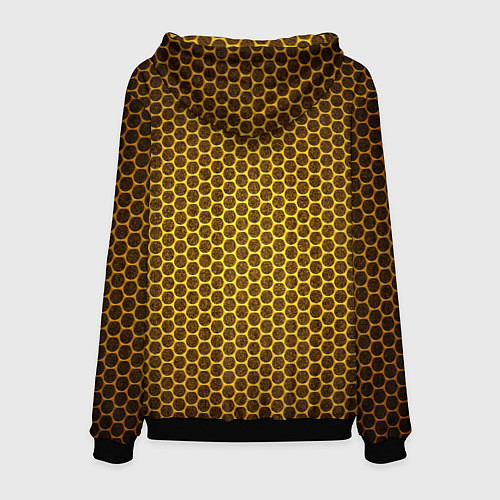 Мужская толстовка Lamborghini gold соты / 3D-Черный – фото 2